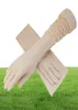 Kvinnor Summer Long Cotton Modal Sunscreen Handskar Arm Bomull Halvfingerhandskar Manschett Sol Handskydd Antiuv Driving17019440