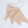 Party Decoration 13pcs Natural Vintage Jute Burlap Bunting Banners For Wedding Birthday DIY Linen Pennant Banner Garland Flags