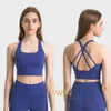 Cross-beautiful Back Align Lu High Quality All-in-one Fixed-cup Sports Bra Medium-intensity Soft Yoga Pilates Running Fiess Top Lemon Gym R