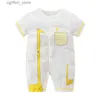 Rompers Baby Boys Girls Summer Jumpsuit nyfödda kläder Spädbarn Bomullshorts ärm Romper 0-2 år L410