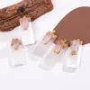 Pendant Necklaces Wholesale Natural Selenite Plaster Inlaid White Crystal Pillar Rock Mineral Specimen Jewelry Healing Energy Charms