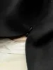 Повседневные платья 2024 Осень/Зимние черно-белые контрастные выключающие воротник шелк свободный платье с длинным рукавом миди