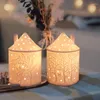 Ljusstakar keramiska ljusstake Creative Cup Light Dinner Decoration Christmas Vintage Crafts