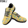 Casual Shoes FORUDESIGNS Women's Lace-up Flat Cartoon Hummingbird Pattern Breathable Sneakers Shoe Ladies Air Mesh Footwear