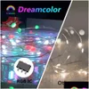 Weihnachtsdekorationen 10m 100 LED -Schnur leichte Kupferdraht XMAS Fairy Lights WS2812B RGB FL Color Point Control Garden Party Urlaub DH3QH