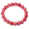 Genuine Natural Stone Rhodonite Round Beads For Quartz Rhodochrosite Bracelet Women Girls Jewelry Gem Bracelets Accessories 240402