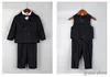 Costumes bébé garçons costume noirs enfants 1 an set ensemble enfant veste veste gilet pantalon photo costume enfants