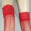 Meias sexy de meias preto/vermelho meias transparentes de malha feminina