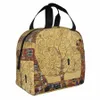 Gustav Klimt Geïsoleerde lunchzakken Grote Levenstructuur Stoclet Frieze lunch Ctainer Thermal Bag Tote Lunch Box Office Outdoor C3VN#