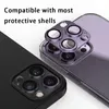 Protettore dello schermo dell'obiettivo della fotocamera 3D per iPhone 15 Plus 15 Pro Max 14 Metal Alluminio Armatura per lenti in vetro Temped Temped Film