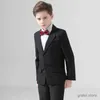 Costume Flower Boys Suit for Weddings Kids Prom Party Party Tuxedo Blazer Blazer Childrens Day Pinao Performance Costume School Uniforme 2-16T