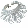 Luxus Frauen Hochzeit Bolero hohe Nackenperlen Perlen weiße schwarze Jacke für Brautparty -Akquireien A37G#