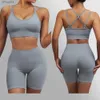 Damskie dresy jogi setki Kobiety bezproblemowe fitness garnitury treningowe ubrania dla kobiet szorty jogi sportowe seksowne uprawy top gym noszenie 2403