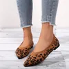 Buty swobodne eleganckie łowca baletu balet płaski balet wskaźnik palca siatka Mokasynów Moccasins Ladies Big Lopard Mokorki miękkie jazdę