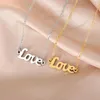 Pendant Necklaces Trend Stainless Steel Letter LOVE Charm Women's Necklace Christmas Gift Valentine's Day Jewelry Accessories