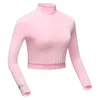 Ttygj golfkleding zomerzon bescherming dames ijs zijden bodemkleding hoge taille half lange mouw t -shirt 240416