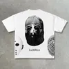 T-shirts pour hommes Tshirt Streetwear Y2k Face Hip Hop Graphique Imprimé Shirt surdimension