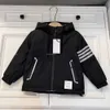 2022 Childrens Coat Classic Boys and Girls Shicked Four Bar Zipper 90 White Duck أسفل مجموعة الوالدين والطفل