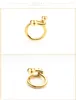 Anillos de clúster punk línea simple bola doble anillo de color dorado joyería de moda alto polaco de 18k regalo chic para mujeres.