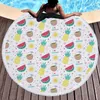 Handduk sommarfrukt ananas microfiber rund strand färgglad tjock kast bad solbad yogamat simning sjal 150 150 cm