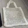 Designer bagTote Bag luxury bag Straw bag beach bag Fashion Mesh Hollow Woven for Summer Straw bag Black apricot summer woven bag Vacation bag Large