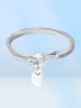 Bangle Classic Design Hook Cuffs Hang Peach Heart Charm Bracelets For Women Stainless Steel Cable Jewelry Love Pulsera Gift5193801