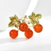 Brooches Elegant High-end Orange Persimmon Brooch Lovely Women's Alloy Fruit Plant Casual Wedding Luxury Jewelry Accessories Clothing