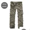 Men'S Pants Cargo Men Camouflage Trousers Casual Mti-Pocket Army Work Combat Mens Military Plus Size 201126 Drop Delivery Apparel Clo Dheef