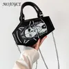 Sacs de soirée Femmes Gothic Coffin Sac Pu Leather Retro Retro Handbag Zipper Ferme Top Handle Halloween Cadeau pour femme