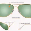Sunglasses Air Force Pilot Sunglasses Men Polarized 62 Lens Large Sun Glasses Polaroid UVA/UVB Sunglass de sol With Case 240416