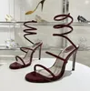 Margot Sandal Heels Designer Rene Caovilla Sandals Luxury Women Snake Twining Sandals Top Quality Cleo High Heel Shut