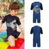Kids Boys One Piece Quick Dry Swimwear Jumpsuit Short Sleeves Zippered Shorty Wetsuit Swimsuit Bathing Suit Surf Rashguard 240416