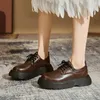 Chaussures décontractées en noir petit cuir japonais Femmes Femmes rétro Sépères