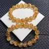 Linkarmbanden 12 mm natuurlijke azeztulite citrine armband sieraden voor vrouw man fengshui genezing rijkdom kralen kristal verjaardag lucky cadeau 1 stks