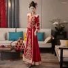 Ethnic Clothing Female Elegant Winter Xiuhe Bride 2024 Chinese Wedding Dress Embroidery Toast Outsider Cheongsam