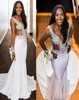 2019 Africain Sexy Sirmaid Prom porte robes de soirée manches longues voir à travers la robe de fête formelle plus la robe de concours de taille pour le G6642146 noir