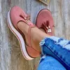 Casual Shoes Summer randiga plattformslägenheter för kvinnor rep botten kvinnors espadrilles slip på duk fiskare blandad färg