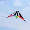 Neu angekommen 48 Zoll Rainbow Professional Double Line Stunt Kite mit Griffen und einer gut gestalteten Flugfabrik Ausgang Y240416