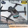 Drones P14 Drone Profesional 4K HD Camera RC Mini Drone Intelligent Obstakel Vermijding Luchtfotografie Quadcopter speelgoed Helicopter 24416