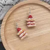 Bengelen oorbellen mooie aardbeiencake voor meisjes handgemaakt oor ornament