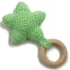 Baby Rattle Bells Crochet Knitted Star Baby Play Gym Baby Teething Wooden Ring Teether Pendant For Kids Gift Toys LL