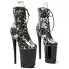Dance Shoes Leecabe 23CM/9inches Shiny PU Fashion Trends Sexy Exotic Pole Dancing Platform Boots