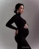 Zwangerschapsjurken voor Poshoot zwangerschap Women Bodycon Maxi Lange jurken Kleding voor zwangere pografie Babyshower Props 240408