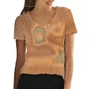 Magliette da donna topi di illusione visiva colorate geometria immagine 3d a maniche corta 3d top-shirt di dimensioni normali da donna