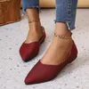 Sapatos casuais de couro macio mulheres 2024 Spring Fashion Comfort pontudo fêmea plana feminina não deslizante Zapatos Mujer