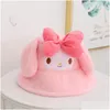 Шляпы шляпы Big Girl Winter Warm Hat Cap со стереоходом Kuromi Veet Visor Accessories Drop Drod