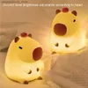 Lamps Shades Cute silicone Capybara night light for childrens night light gift USB charging animal touch bedding light timing function Q240416