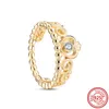 Cluster anneaux romantique 925 argent sterling simple infinité coeur couronne marguerite empilable pour femmes bijoux