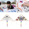 1 st Diy Cartoon Graffiti Kite Familie Outings Outdoor Fun Sports Kids vliegers vliegen speelgoed voor kinderen Y240416