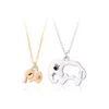 Collane a sospensione carine e alla moda Elefante a doppia catena in metallo Neckchain Sweet Multi Color Necklace's Mother's Day Gioielli